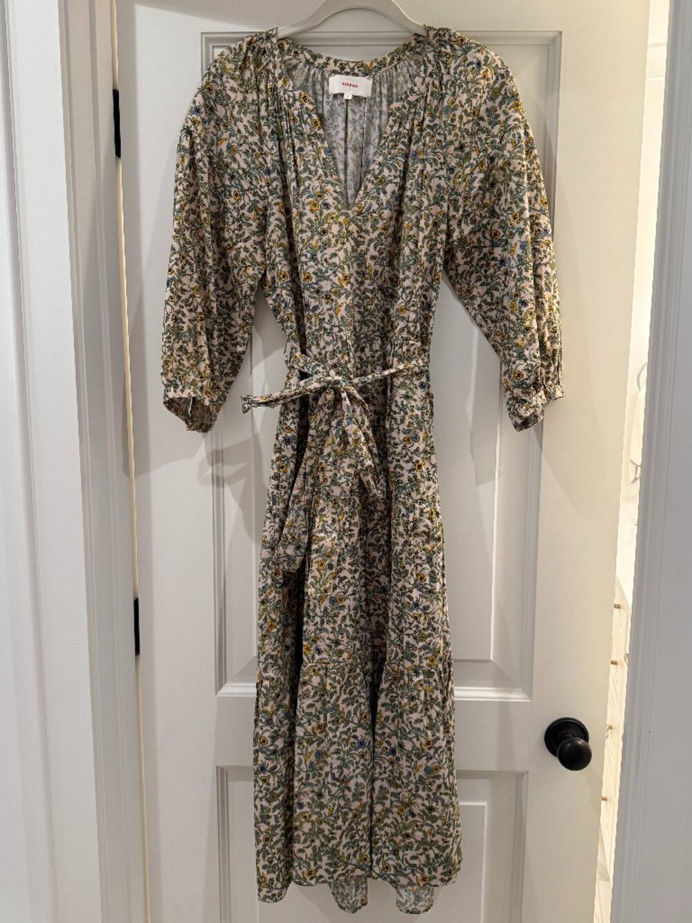 Xirena Midi Floral Dress with Tie Waist